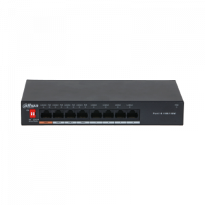 Коммутатор  8x10/100TX, 4хPoE 802.3af/at (бюджет PoE: 60 Вт), DH-PFS3008-8ET-60, Dahua
