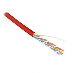 Кабель UTP  4 пары Cat.5е внутр. LSZH 305м красный Hyperline