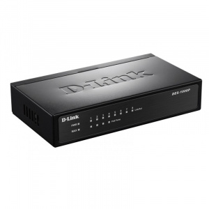 Коммутатор 8x10/100TX (4xPoE, бюджет PoE: 58 Вт), Desktop, DES-1008P, D-Link