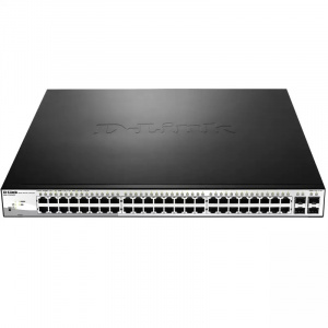 Коммутатор упр. 48x10/100/1000T, 4xSFP, PoE (бюджет PoE: 193 Вт), DGS-1210-52P, D-Link