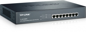 я Коммутатор 8x10/100/1000T PoE+ (бюджет PoE: 124 Вт), Desktop/Rack, TL-SG1008PE, TP-Link