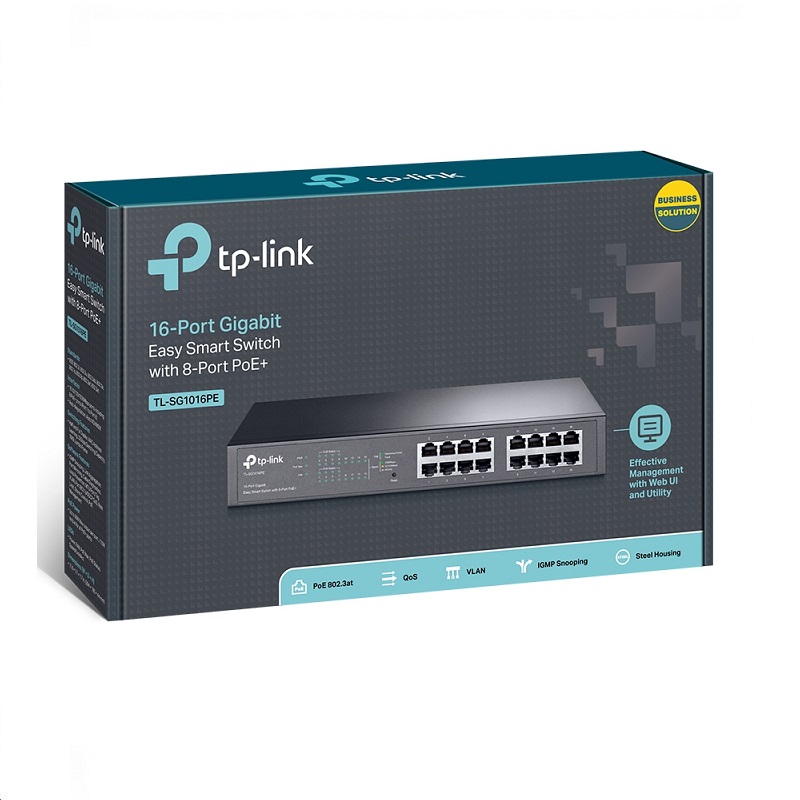 Коммутатор PoE управляемый гигабитный 16*100/1000_RJ45 8*PoE+ (110 Вт) TP-Link