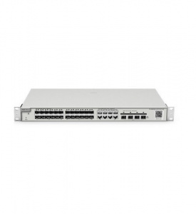 Коммутатор L2+ 24*SFP (8 комбо портов) + 4*SFP+, металлический корпус, крепления в стойку, статическ