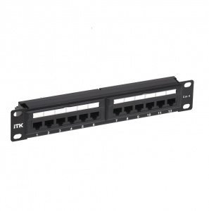 Патч-панель  10" 1U Cat.6 UTP 12 портов Dual IDC ITK