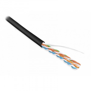 Кабель UTP  4 пары Cat.5е внутр. 305м чёрный Hyperline