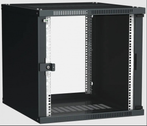 Шкаф настенный 12U Г650 cтекло черный LWE ITK