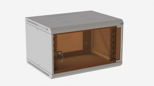 Шкаф настенный  6U Г450 стекло серый Lite МиК
