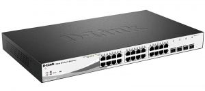 Коммутатор PoE управляемый L2 24*10/100/1000_RJ45 24*PoE 802.3af/at 193Вт D-Link