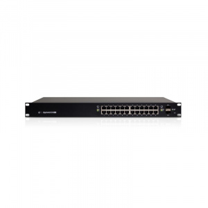Коммутатор 24x10/100/1000T PoE, 2x1000T/SFP (24V/48V, бюджет PoE: 500 Вт), EdgeSwitch, Ubiquiti