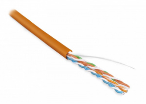 Кабель UTP  4 пары Cat.5е внутр. 305м оранжевый Hyperline
