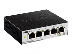 Коммутатор упр. Smart  5x10/100/1000, metal case, DGS-1100-05, D-link