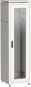 Шкаф напольный 19" 42U Ш600*Г600 стеклянная передняя дверь задняя металлическая серый ITK LINEA N