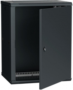 Шкаф настенный 15U Ш600хГ450мм дверь металл черный RAL9005 LINEA W ITK