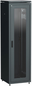 Шкаф напольный 19" 38U Ш600*Г600 стеклянная передняя дверь задняя металлическая черный ITK LINEA N