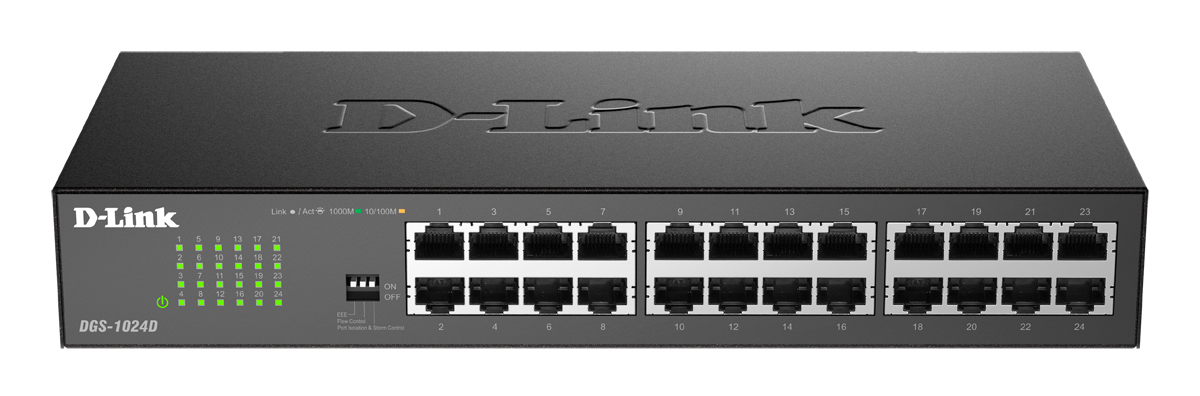 Коммутатор неуправляемый гигабитный 24*10/100/1000_RJ45 D-Link