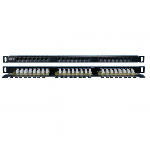 Патч-панель экран. 0.5U 24*RJ-45 Cat.6 Hyperline