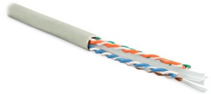 Кабель UTP  4 пары Cat.6 внутр. 305 м серый Hyperline