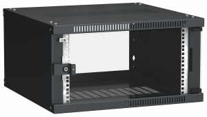 Шкаф настенный  6U Г600 стекло черный LWE ITK