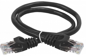 Патч-корд UTP RJ-45 Cat.5e 0,5м черный LSZH ITK