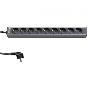 Блок розеток 9*Евро шнур Евро 2.5м Hyperline