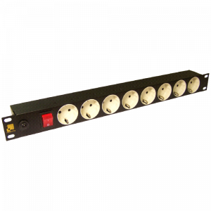 Блок розеток 8 шт. с заземлением, 19", без шнура питания Lanmaster