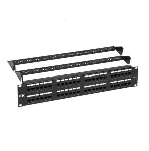 Патч-панель 2U 48*RJ-45 Cat.5e с органайзером ITK